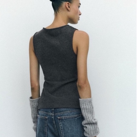 Zara Button Up Vest Top Size Small 5039/394 - Picture 4 of 4